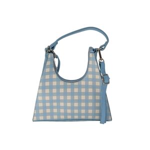 00178 Gingham Plaid Tote Purse Blue White coastal preppy classic coquette girl